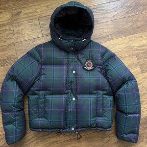 Lauren Ralph Lauren Plaid Puffer Jacket - Green and Blue